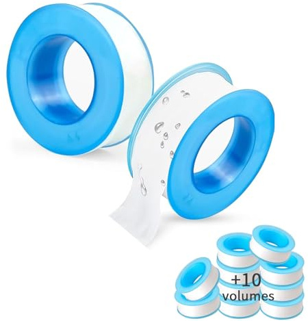 GCQ teflon Tape, Thread Seal Tapes，PTFE Thread Seal Tape for Plumbers Sealant Tape for Leak Water Pipe Thread 1/2 inch x 500 inch (10 Pack/White)