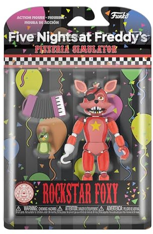 Funko Action Figure: Five Nights At Freddy's (FNAF) Pizza SIM - Rockstar Foxy - Glow in The Dark Translucent - FNAF Pizza Simulator - Sammlerstück - Geschenkidee - Offizielle Handelswaren