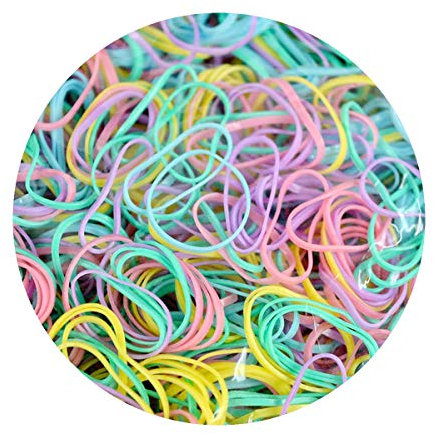 TYGA Store Pack of 1000 Mini Rubber Bands Soft Elastic Bands for Kids Hair, Braids Ponytail Hair, Pet Hairband Wedding Hairstyle and More (Pastel)
