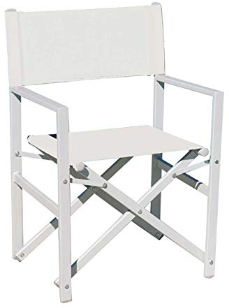 Regiestuhl Strandstuhl Ecru klappbar aus Aluminium weiß