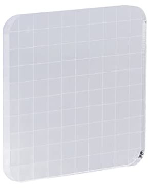 Acryl-Stempelblock, 10 x 10 cm, transparentes Stempelwerkzeug-Set mit Rasterlinien für Scrapbooking, Basteln, Kartenherstellung, runde Ecke