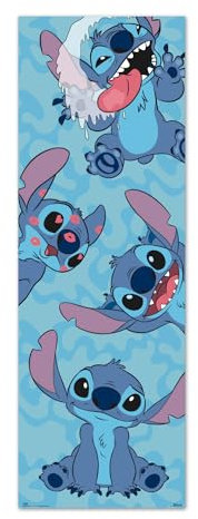 Grupo Erik Poster Türposter Disney Stitch Poster Covers Kunstdruck - Deko Wohnzimmer oder Deko Schlafzimmer - Deko Zimmer - Größe 53 x 158 cm - Offizieller Disney Merch