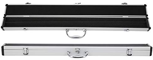 Alvinlite Pool Cue Case, Pool Stick Case for 1/2 Billiard Cue Stick Case, Soft Foam Lining Carrying Storage Holder Protection Billiard Accessory, Sliver, 31.9 X 3 X 2in