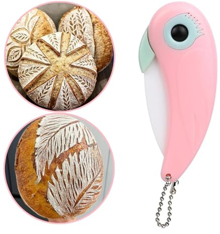CSLGDMAI Bread Scoring Blade,Sourdough Starter Kit | Bread Knife for Homemade Bread,Ceramic Foldable Sourdough Lame Scoring Tool (Pink)