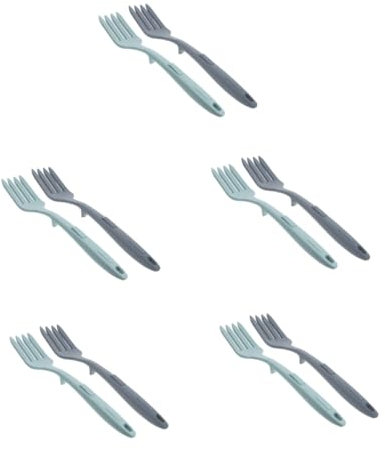 ULTECHNOVO 10pcs Silicone Forks Ergonomic Nonstick Blending Forks for Cooking Mixing and Stirring Dishwasher Safe Heat Resistant for Kitchen Use Lake