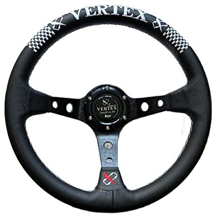 ZHANGSHUMIN Sportlenkrad Lenkrad 330mm 13Inch Super Faser Leder Stickerei Treiber Sport 320mm Holzlenkrad