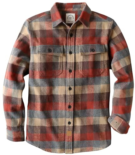 Dubinik® Camicia Flanella Uomo 13oz Tessuto Molto Pesante, Giacca Pesante Maniche Lunghe, Casual