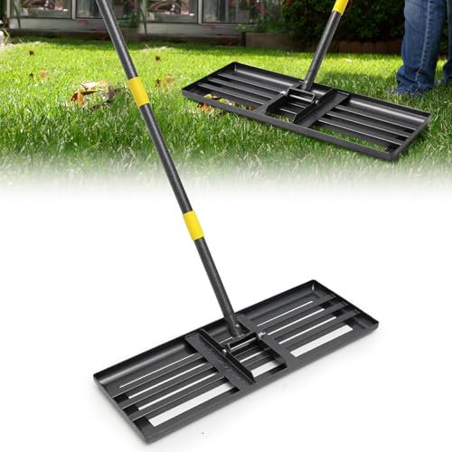 Starbover Rasenrechen Groß 152cm, Rasenrechen Lawn Leveling Raken Metall, Rasenschieber Robustes Boden Rasenplaner Werkzeug für Yard Golf Garten Hinterhof