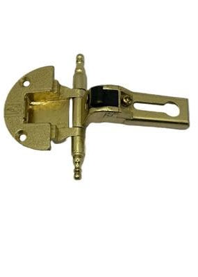 Cerniera per Ante con Battuta – Scodellino Foro Ø35 mm – Chiusura con Cricchetto a Molla – Cerniera per Mobili da Cucina, Armadi e Pensili – Installazione Parziale o Totale Incassata (1, oro)