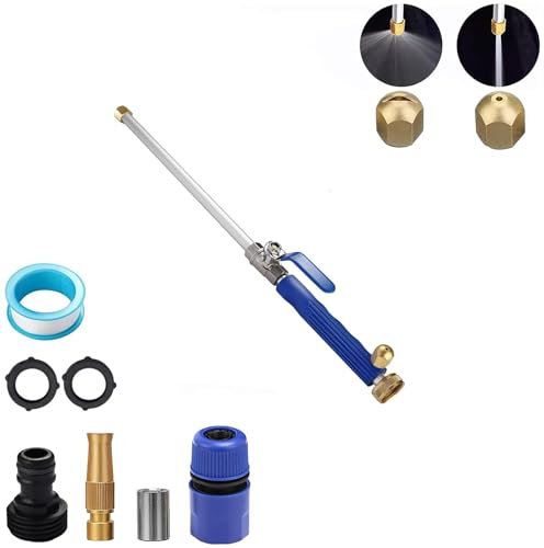 Hydrojet mit hochdruckreiniger Wasserspritze Waterjet Hochdruck Wasserschlauch mit 3 Düsen Hochdruckreiniger Lanze Jet Sprayer für Auto Garten Glasfenster Reinigung (Blau)