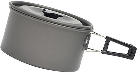 Set da cucina portatile per fornello da campeggio, pentole, padelle, posate, bollitore e tostapane in alluminio, per uso esterno, pentole essenziali per camper ed escursionisti