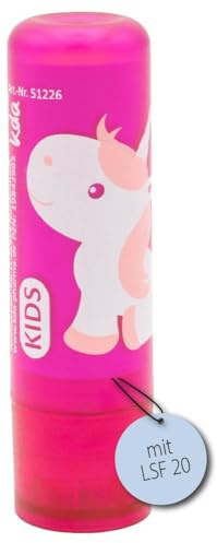 kda Aloe Vera Lippenpflegestift mit LSF 20 für Kinder, Sheabutter und Vitamin E | Lipbalm Bienenwachs (Einhorn)