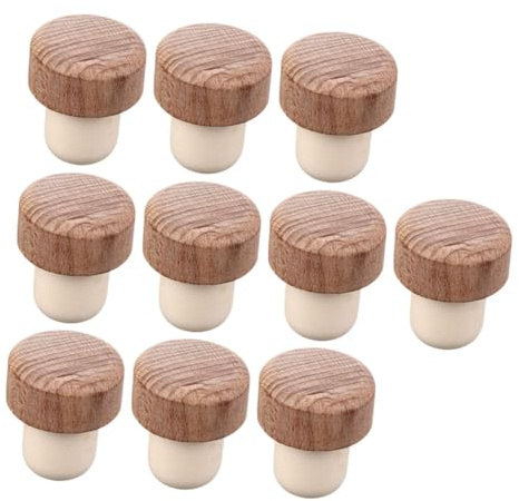 UKCOCO 10piezas Tapones De Botella De Haya Tapón De Sellado para Botellas De Vino y Cava Colores Surtidos