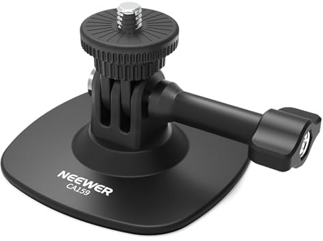 NEEWER Adhesive Mount Compatible with Insta 360 GoPro DJI Camera, CA159 | 180° Tilt, Flexible Car Helmet Holder Base Adapter, for POV Video Recording Streaming, For 1/4 Action Camera Accessories