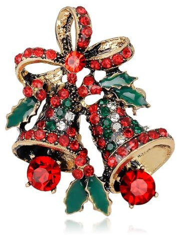 Brosche Weihnachten Damen, Weihnachtsbrosche mit Glitzer, Lustige Weihnachtsanstecker, Winter Christmas Brosche, Strassbroschen für Kleidung