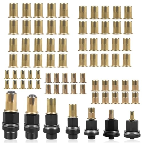 77 Stück Nietmutternzange Set, Einpressmuttern Nietenzange Nietmuttern Set Nieten für M3 M4 M5 M6 M8 M10 M12 mit Muttern, Rivet Nut Tool Entworfen für Nietmutter Werkzeug Manuelle Nietmaschine