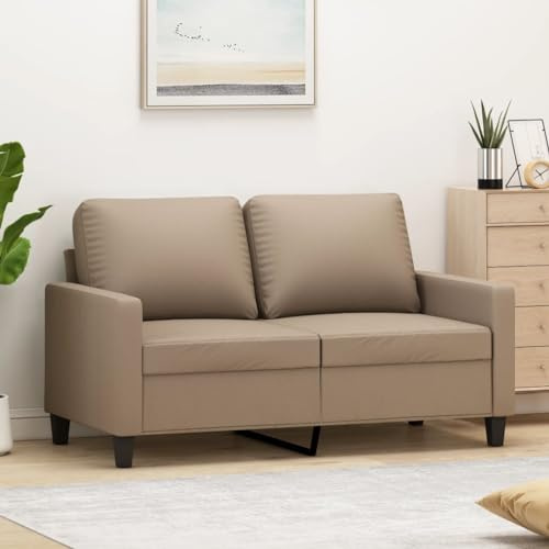 Frdhee Kleines Sofa Relaxsofa,2-Sitzer-Sofa Cappuccino-Braun 120 cm Kunstleder,Schlafcouch für Wohnzimmer,Büro,Zimmer,Lounge,Schlafzimmer