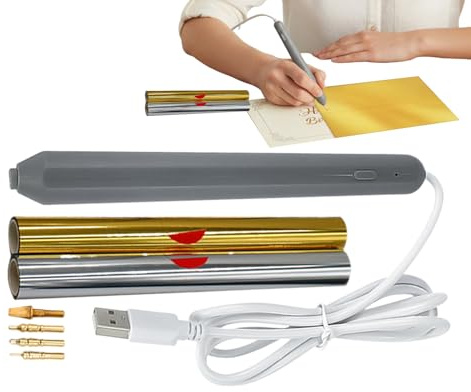 Varm värmepenna - 6,14 hantverksbladverktyg, USB-uppvärmda pennor | ABS varm bladpenna med 4 metallspetsar, för scrapbooking, tidning, tillverkning