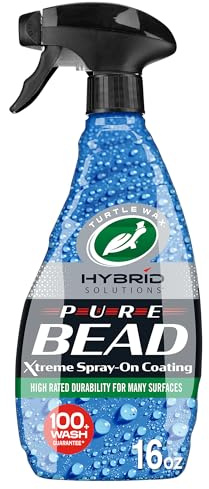 Turtle Wax Hybrid Solutions Pure Bead Advanced Car Coating Spray For Auto, Home & Marine Use, Clear Coat Paint Protection, Streak-Free, Safe for Glass, Metal, Plastics & More,