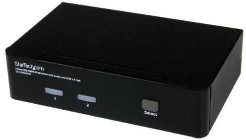 StarTech.com 2 Port USB HDMI KVM Switch / Umschalter mit Audio und USB 2.0 Hub