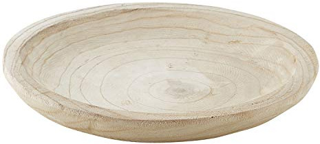 Santa Barbara Design Studio Hand Carved Paulownia Wood Serving Bowl, Medium, Natural