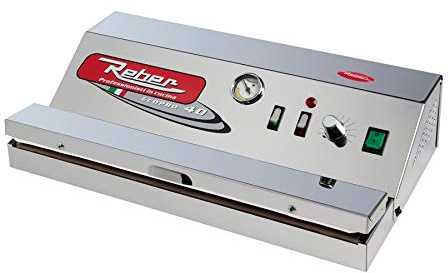Reber 9716 N Apparecchio per Confezionamento Sottovuoto Automatico Ecopro 40, 900Mb, 30Lt/Min, Inox, 290W, Grigio