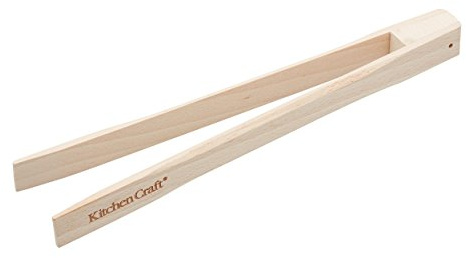 KitchenCraft Wooden Toaster Tongs, 25 cm (1), Beechwood