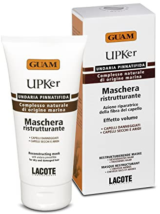 Guam, UPker Haarrestrukturierende Maske mit Undaria-Algen, Reparierende Haarfaser, für geschädigtes, trockenes und strapaziertes Haar, Made in Italy, 150 ml Packung
