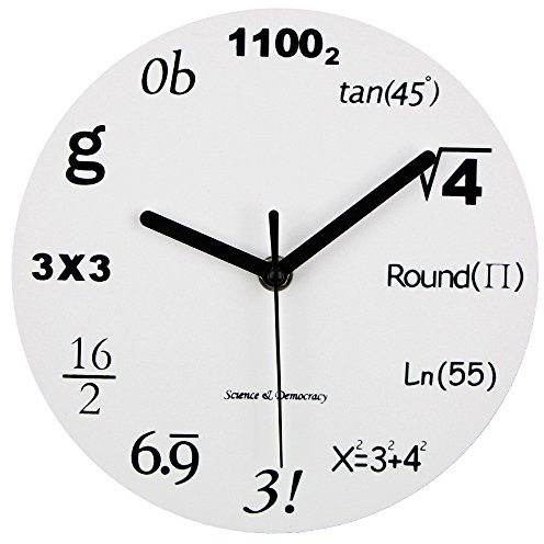 Timelike Mathematik Wanduhr - Kreative Runde Moderne Design für Klassenzimmer, Büro, Haus Dekoration - Lehrer Studenten Geschenk
