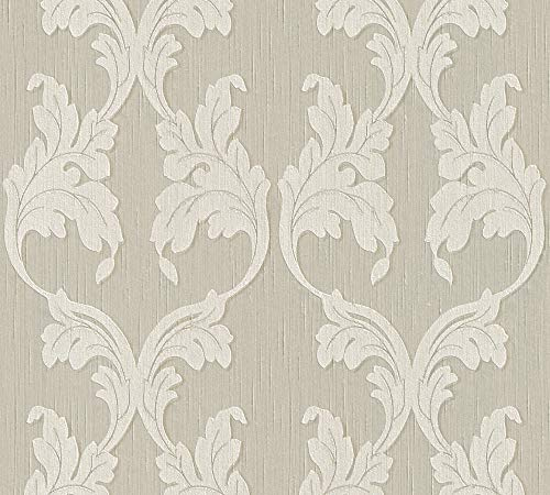 A.S. Création Architects Paper Textiltapete Tessuto Tapete mit Ornamenten barock 10,05 m x 0,53 m beige Made in Germany 956281 95628-1