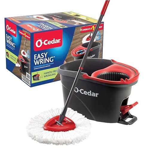 O-Cedar EasyWring SpinMop, Plastik, rot, grau, Standard
