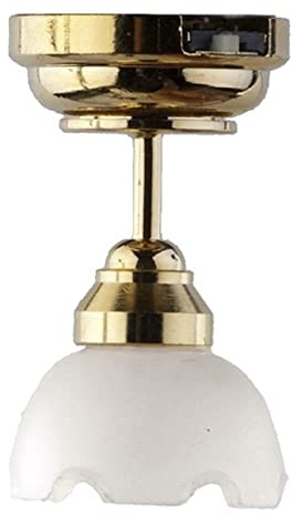Puppenhaus Miniatur Beleuchtung LED Batterie Licht 1:12 Ceiling Lampe Geriffelt Lampion