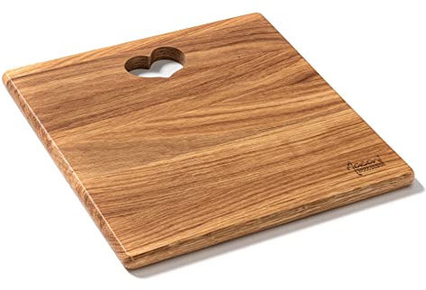 SCHNEIDEBRETT HERZ -Eiche - Macani Wooddesign, 28 x 28 x 1.6