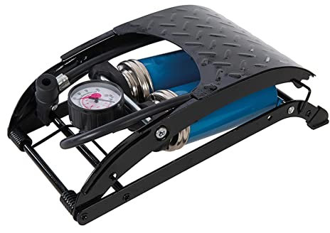 Dapetz ® Double Cylinder Portable Foot Pump Air Tyre Inflator with Pressure Gauge for Car Tyres, Bicycle Tyres, Bike Tyres, Motorcycle Tyres, Balls, Air Mattress, Kayaking and Other Inflatables