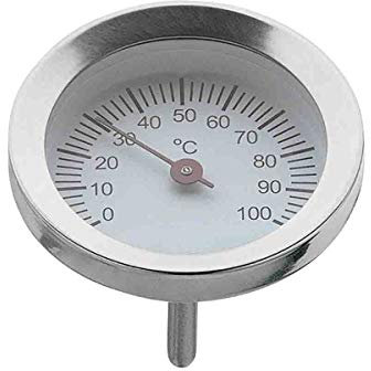WMF Vitalis Thermometer groß, Ersatzteil für Dampfgarer Glasdeckel rund, Cromargan Edelstahl poliert, backofenfest
