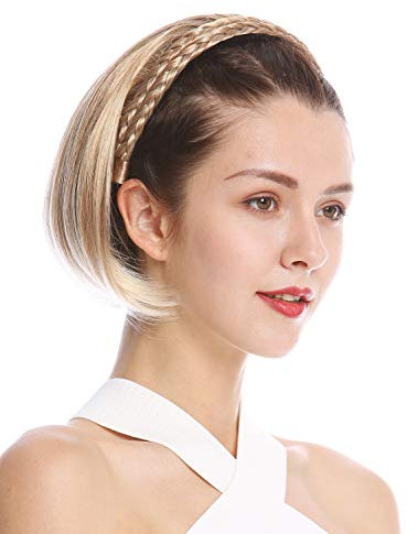 WIG ME UP - 90606-27T613 Mezza parrucca Toupet Prezioso Cerchietto intrecciato Corti Altezza spalle Lisci Biondo Mèches