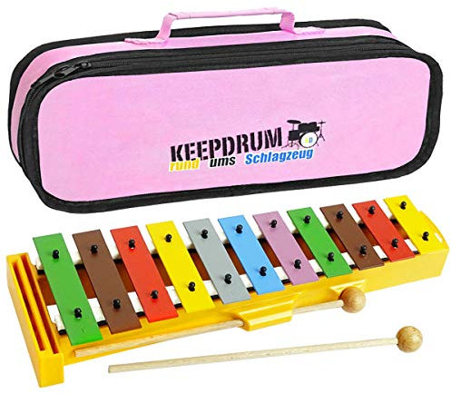 Sonor GS Xylophon Glockenspiel bunt + keepdrum Tasche Pink