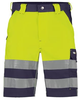 DASSY® Venna DASSY® Venna - Pantaloncini con protezione di avvertimento, taglia 42, blu scuro/giallo fluo, Blu scuro/giallo fluo, 62