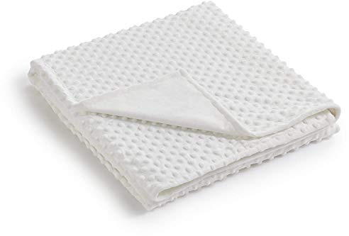 RelaxBlanket Påslakan – viktad tung filt hem (vit-minky prick, 102 x 152 cm påslakan)