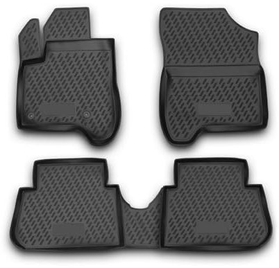 OMAC Gummimatten Fußmatten kompatibel mit Citroen C3 Picasso 2009-2016 TPE Schwarz 4tlg