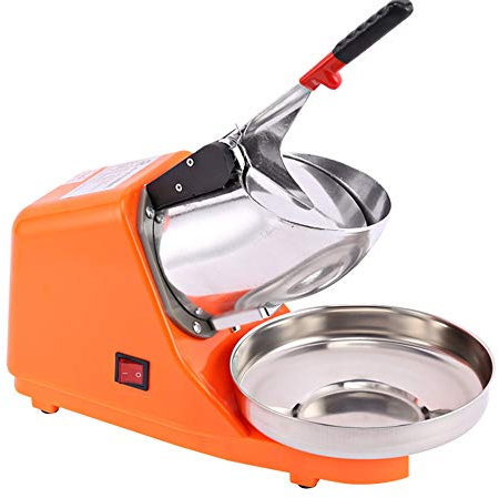 SSCYHT Tritaghiaccio Elettrico Macchina per Ghiaccio Tritata Rasoi Maker per Cono Neve 143 Libbre/Ora Utilizzato per Preparare Cocktail Mojito Smoothie Granita, Home Bar Commerciale,Arancia
