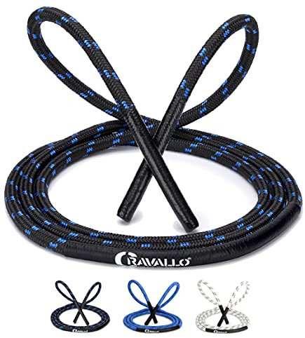 Cravallo® Springseil I 3 Meter Fatburner Speed Jumping Rope I Erwachsenen Profi Skipping Seil I Ideal zum Boxen, Ausdauer Sport, MMA, HIIT in Schwarz, Blau und Weiß (2.80 m, Schwarz)