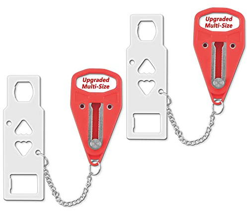 Cerradura de puerta portátil cerradura de puerta de Seguridad familiar cerradura de puerta de viaje para aumentar la seguridad y la privacidad, ideal para la apartamentos hotel de viaje (2 unidades)