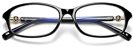 Kodilin Occhiali da Lettura per Uomo e Donna, Occhiali Anti Luce Blu,Nero Moda Vintage Ovali Presbiopia, con Cerniera a Molla, +3.5 Nero