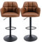 chairus Barhocker 2er Set PU Leder Sessel Barstuhl Ergonomischer 360° Drehbar Tresenhocker Küche Verstellbarer Höhe Bistrohocker (Braun(PU Leder-Armlehne))