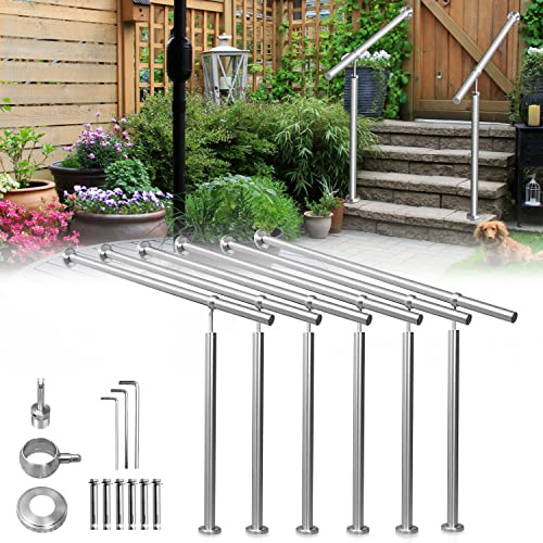 Jopassy 120 cm, ringhiera per scale, ringhiera in acciaio inox, ringhiera d'ingresso, corrimano per scale, corrimano da parete, ringhiera per scale, ringhiere