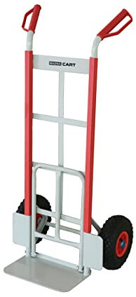 Magnacart Sack Truck MCH4-150KG - Klappbare Heckklappe - Stahl - 71,5 x 54,5 x 114 cm - Private und Geschäftliche Nutzung - Grau/Rot