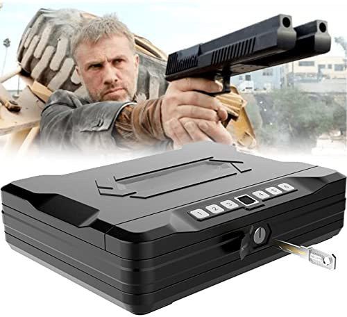 XDLYWUZIQ Intelligenter Pistolentresor Mit Biometrischem Fingerabdruck, Tastatursperre Und 2 Schlüsseln Für Zuhause, Büro, Digitaler Tresor