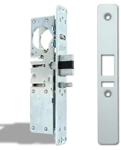 Summit DOORWARE Mortise Deadlatch Lock | Adams Rite Style Door Lock Replacement Parts | Exterior Door Lock Set in Aluminum Finish - 1-1/8 Backset Right Handed | Door Lock Set with Face Plate & Screws, Right Handed, 1-1/8 Backset -Back Function, Aluminum Finish for Storefront Doors