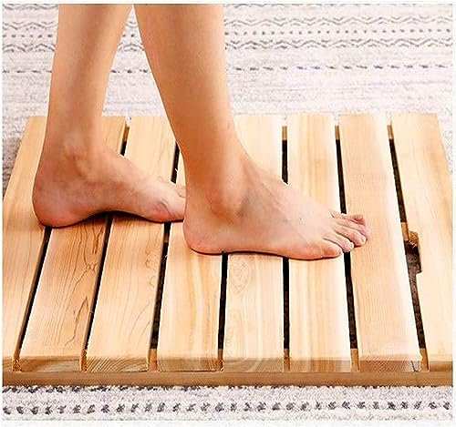 MAXCBD Tapis de Douche en Bois, Sol en Bambou et Tapis de Bain de Douche caillebotis antidérapant, Accessoires de Salle de Bain en Bambou Personnalisables (Size : 80x100cm/31x39in)